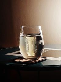 Close-up of drink in glass on table