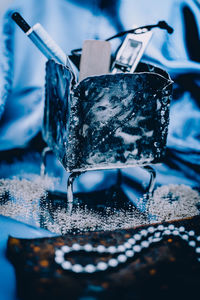 Close-up of ice cream on table