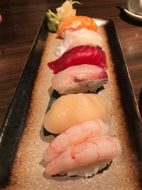 Close-up of sushi on plate