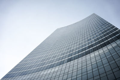 Low angle view of modern building against clear sky