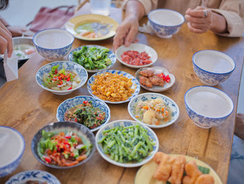 Rice gruel and side dish . concept breakfast thai style