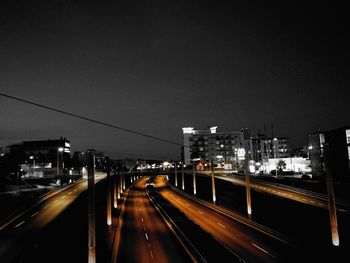 Cars moving on road at night