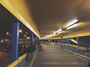 Illuminated underground subway station