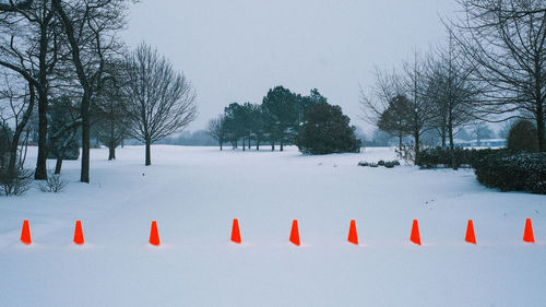 Scenic view of snow covered landscape