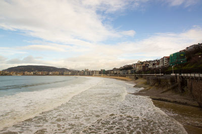 Scenic view of beach against sky