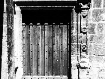 Closed wooden door