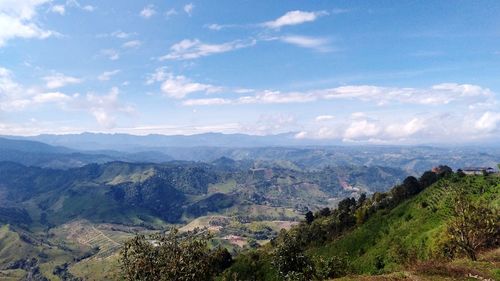 High angle view of landscape against sky