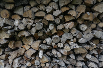 Full frame shot of logs