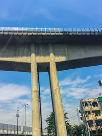 Low angle view of bridge against sky