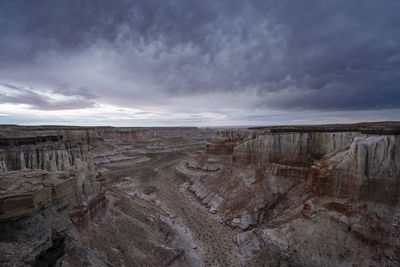 Massive landscape coal mine canyon on navajo reservation in ariz