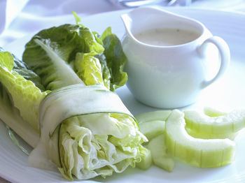 Close-up of vegetables in plate