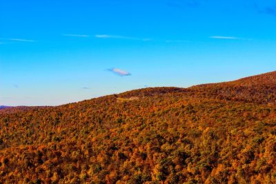 View of landscape against blue sky