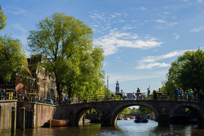 Bridge over river in city