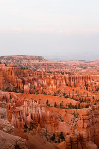 Scenic view of rock formations against sky