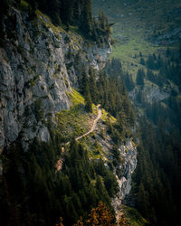 High angle view of rocky mountains