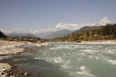 Scenic view of mountains against sky