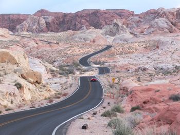 Aerial view of mountain road