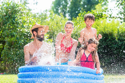 Group of people in swimming pool