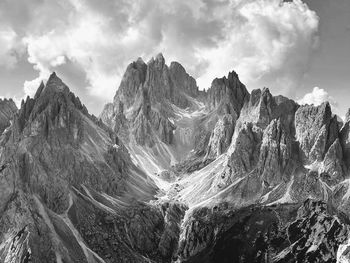 Panoramic view of rocky mountains against sky