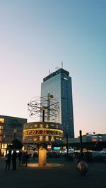 Low angle view of building against clear sky