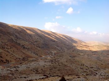 Scenic view of desert against sky