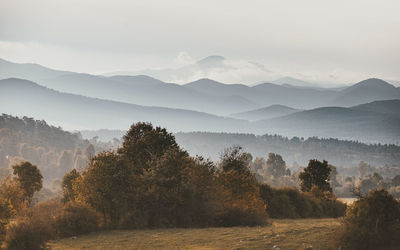 Scenic view of mountains against sky