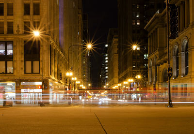 Illuminated city at night