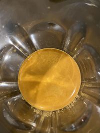 High angle view of beer glass on table