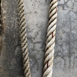 Close-up of rope tied on wall