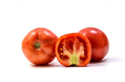 Close-up of apple against white background