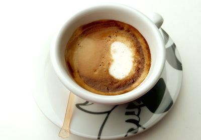 High angle view of cappuccino