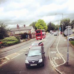 Road passing through city