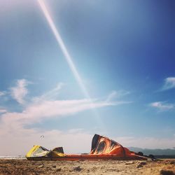 Tent against clear sky