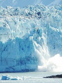 Scenic view of frozen sea against sky