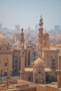 Mosque panoramic view of buildings in city against sky cairo egypt