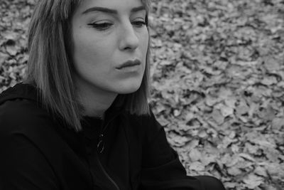 Close-up portrait of a young woman