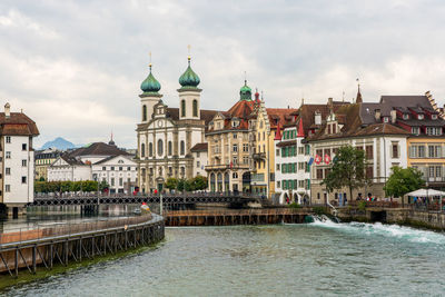 View of the old town of lucerne in switzerland.