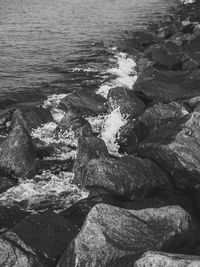 Close-up of rock in sea