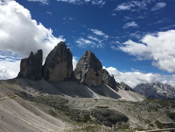 Scenic view of rocky mountains against sky