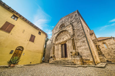 Low angle view of historic building against sky