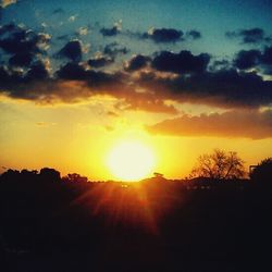 Silhouette of landscape at sunset