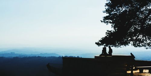 Silhouette statue against clear sky