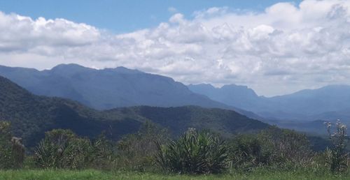 Scenic view of mountains against sky