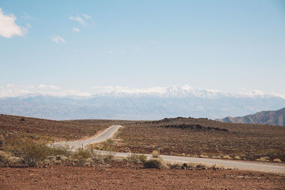 Scenic view of desert against sky