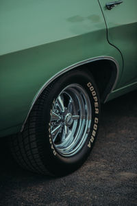 High angle view of vintage car