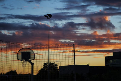 Low angle view of basketball hoop against sky