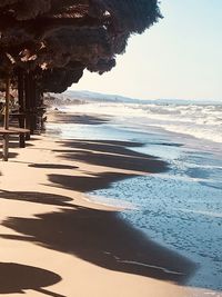 Scenic view of beach against sky