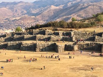 View of people on mountain landscape