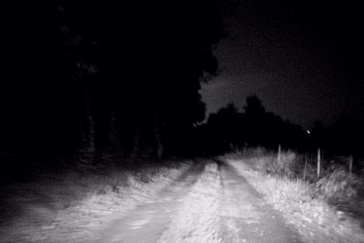 View of road at night