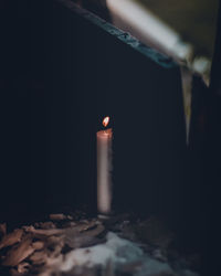 Close-up of lit candles